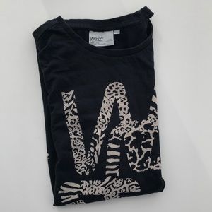 WESC leopard Print Black Tee